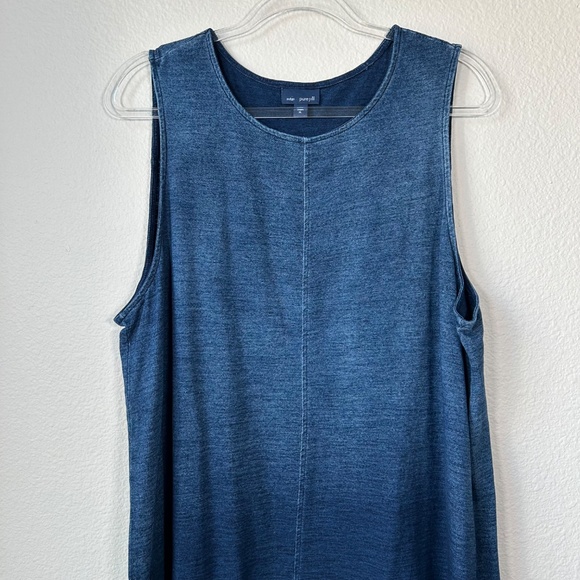 J. Jill indigo tunic tank size XL navy ombré split back 100% cotton - Picture 2 of 11